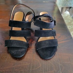 Vionic Black Suede Sandals